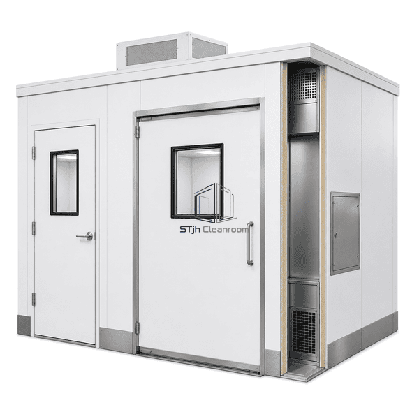 Side cutaway showing room panels, airflow zone and access routes