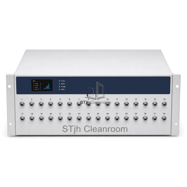 Multi-channel particle monitoring system horizontal rack orientation