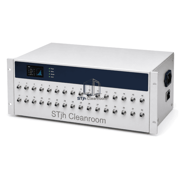 Multi-channel particle monitoring system compression port detail