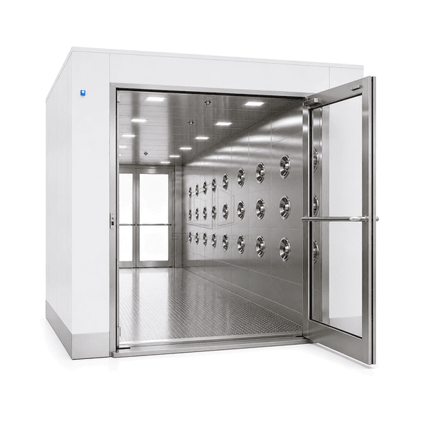 Interior perspective of modular nozzle bays and segmented low-level returns