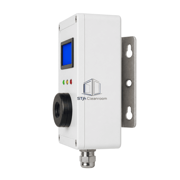 Side view of the oxygen monitor enclosure and sensor inlet