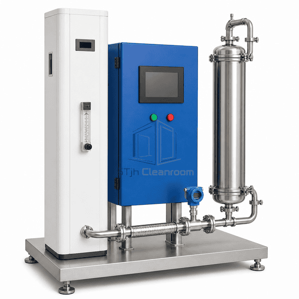 Ozone sanitization system injector and residual sensor joint detail