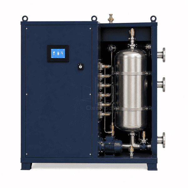Front elevation of the same electric boiler cabinet