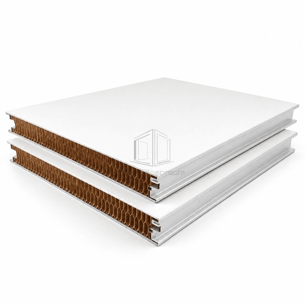 Complete paper honeycomb cleanroom sandwich panel with coated steel faces