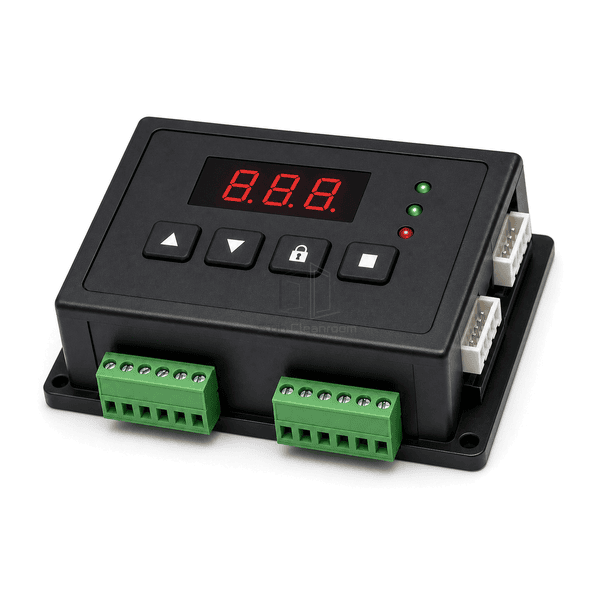 Horizontal complete view of the pass box interlock control module and terminal blocks