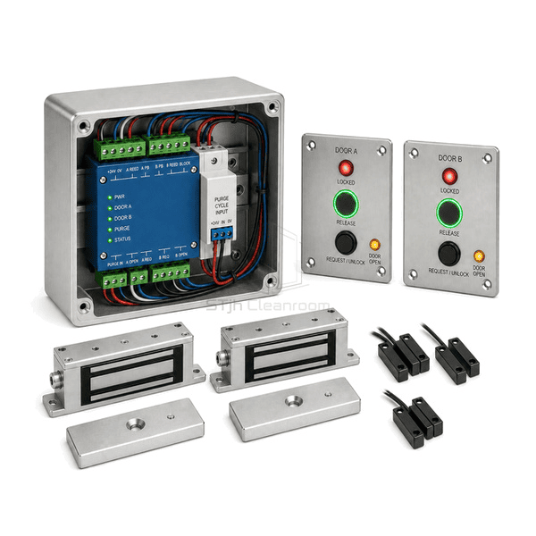 Side view of compact pass box controller with lock relays and contact terminals