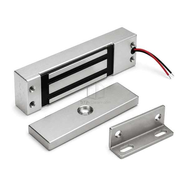 Side-depth view of the pass box magnetic lock body armature and bracket