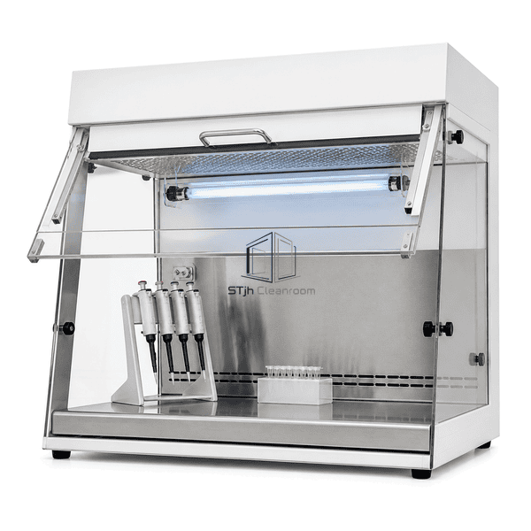 Close view of the interlocked front cover and removable pipette rack