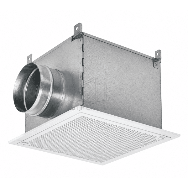 Rectangular perforated air diffuser with complete top inlet housing