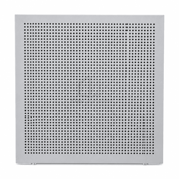 Front view of a complete round-hole perforated steel access floor panel