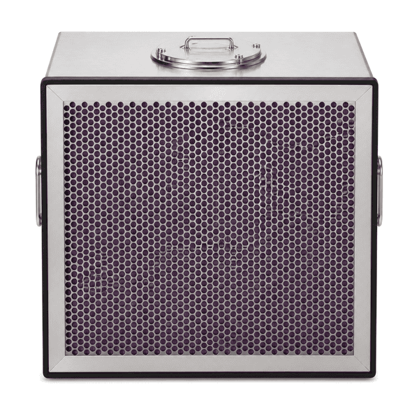 Upright perforated face of potassium permanganate filter