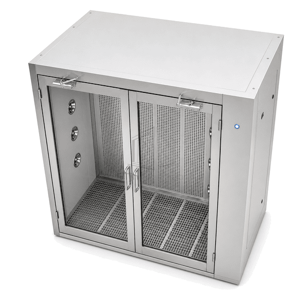 Overhead perspective of the compact cabinet extraction airflow path