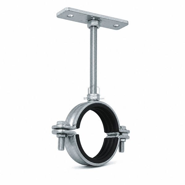 Side profile showing pipe clamp band thickness and black EPDM liner depth