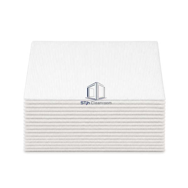Front presentation showing the uniform folded polyester wipe stack