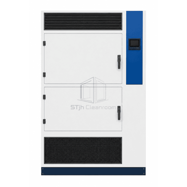 Front view of precision climate unit access doors and controller