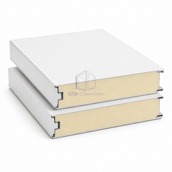 Complete polyurethane cleanroom sandwich panel with closed-cell foam core