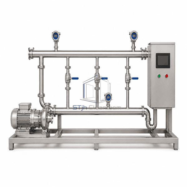 Purified Water distribution loop front view with branch manifold