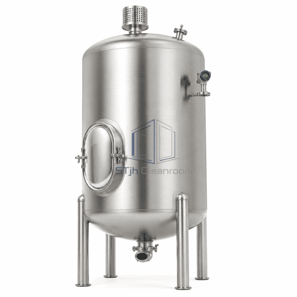 Purified Water storage tank low-point sanitary outlet detail