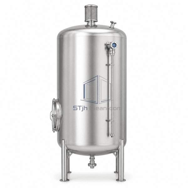 Purified Water storage tank side view showing level instrumentation