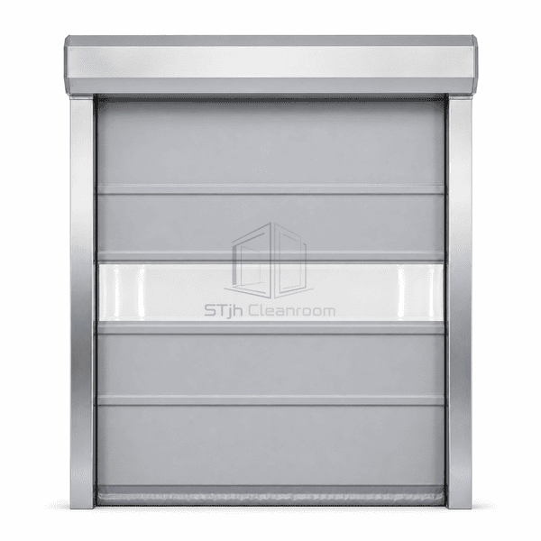 PVC high-speed roll-up door shown as a full upright front elevation