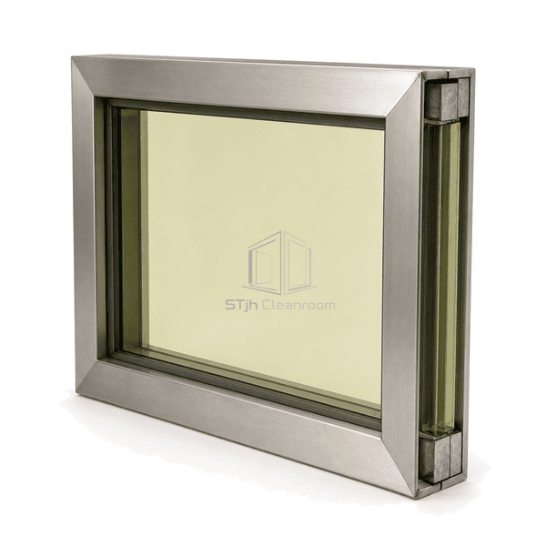 Close view of the lead-glass edge setting blocks and continuous shielding return