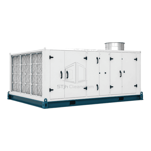 Horizontal cleanroom recirculation unit with return and supply plenums