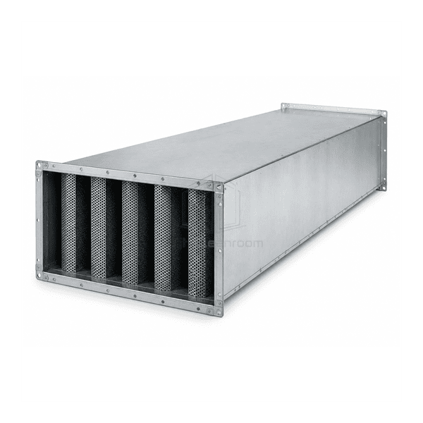 Horizontal full-length rectangular duct sound attenuator