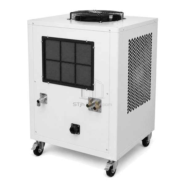Rear filter drain and service connections on the industrial refrigerant dehumidifier