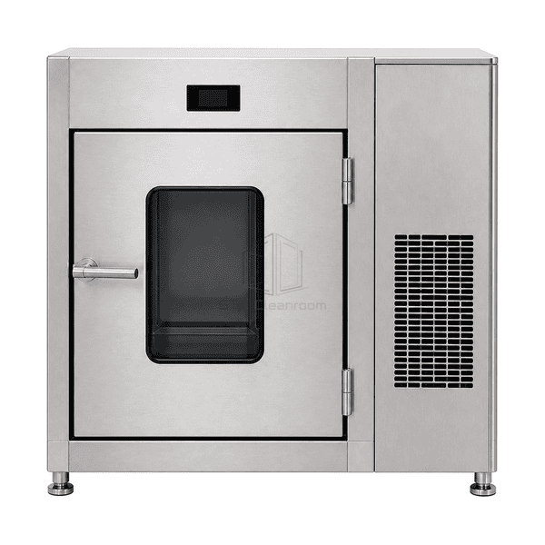 Front elevation of the refrigerated pass box and temperature controller