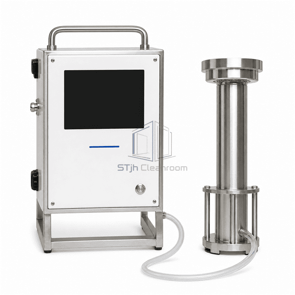 Front view of remote viable air sampler controller and separate containment sampling head