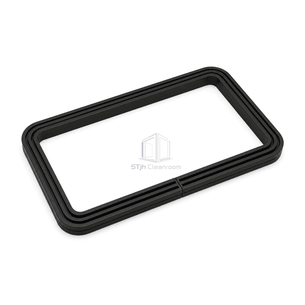 High horizontal complete view of the closed EPDM observation window replacement gasket laid flat