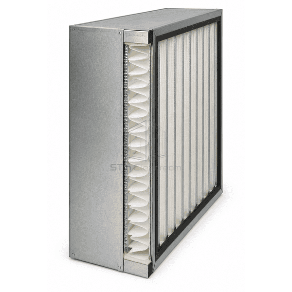 Side cutaway showing deep pleats separators sealant and frame depth