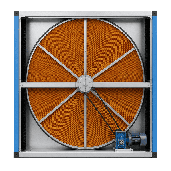 Full front face of rotary HVAC heat recovery wheel and center hub