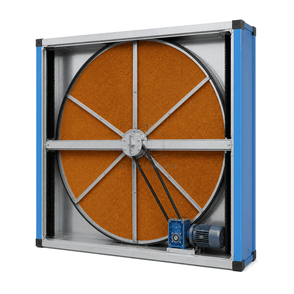 Opposite-side complete view of rotary heat exchanger frame and rotor