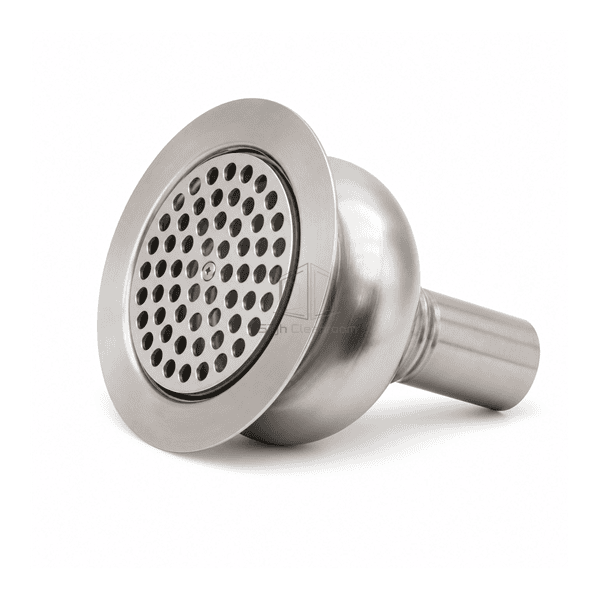 Horizontal presentation of the complete sanitary stainless floor drain