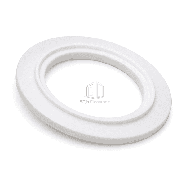 High rear-left full-ring view highlighting the sanitary gasket ferrule seating band and continuous positioning lip