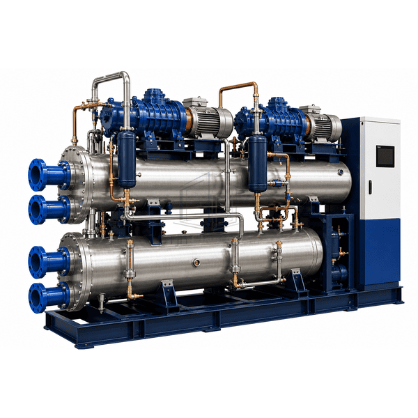 Close view of screw compressor oil separator and capacity-control assembly