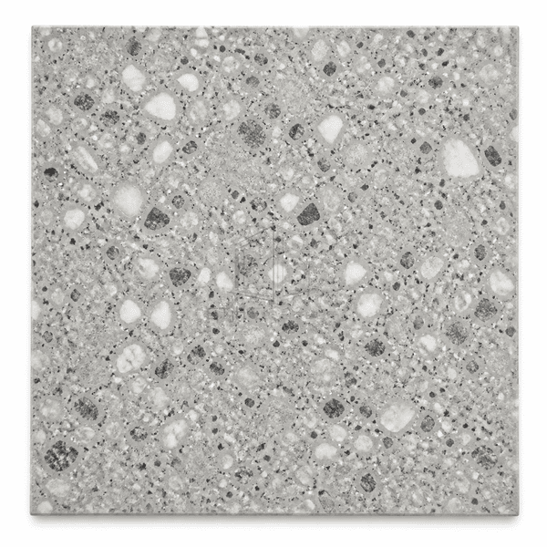 Top view of a complete polished epoxy terrazzo flooring sample