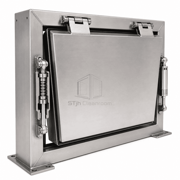 Self-reclosing explosion venting door gasket hinge and baffle mechanism detail
