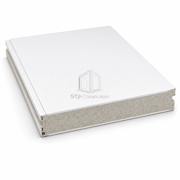 Sealed edge profile on a silica rock cleanroom panel
