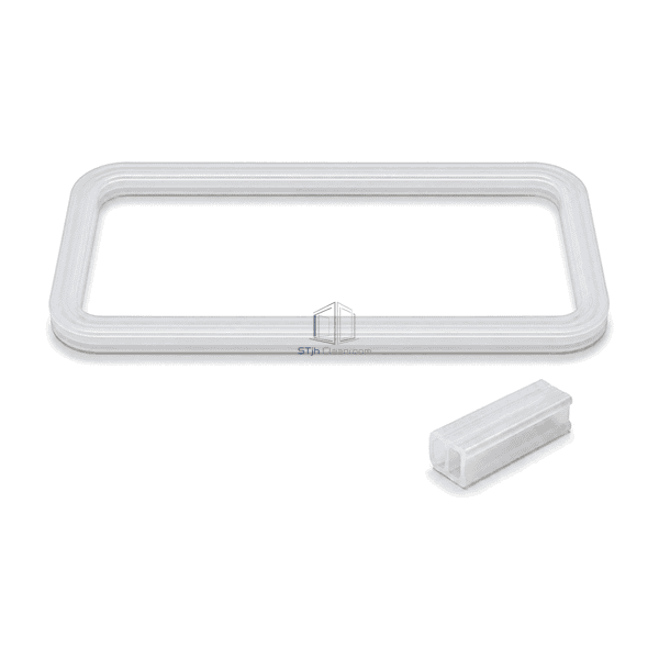 Complete horizontal translucent silicone gasket with parallel profile sample