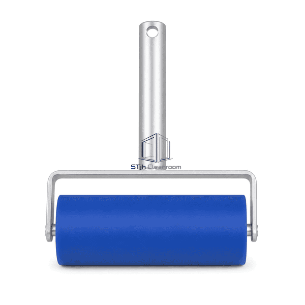 Silicone tacky roller shown upright with full roller width and handle