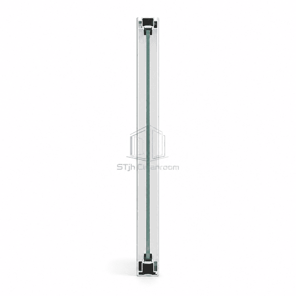 Side profile showing the single glass pane and 50 mm glazing frame