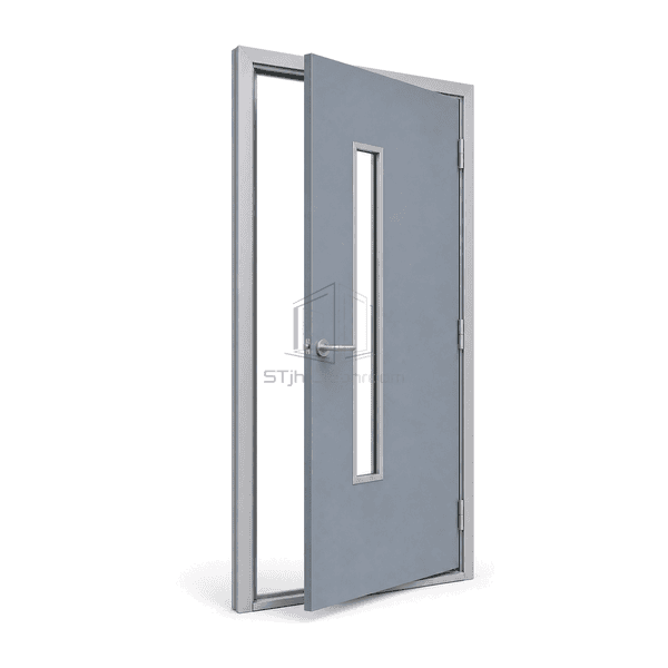 Single door hinge, perimeter gasket and frame rebate detail