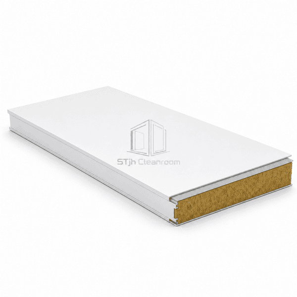 Horizontal single MgO rock wool cleanroom wall panel