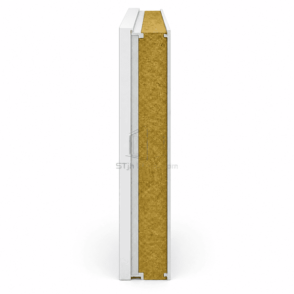 Side section showing one MgO board beside the rock wool core