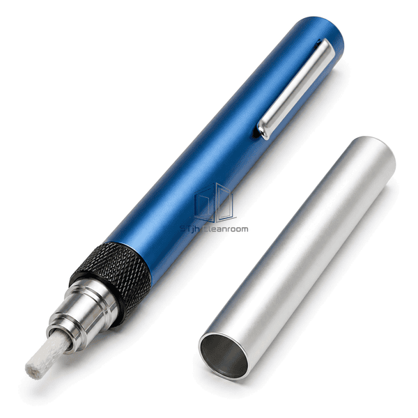 Smoke pencil front view showing wick retainer and pocket clip
