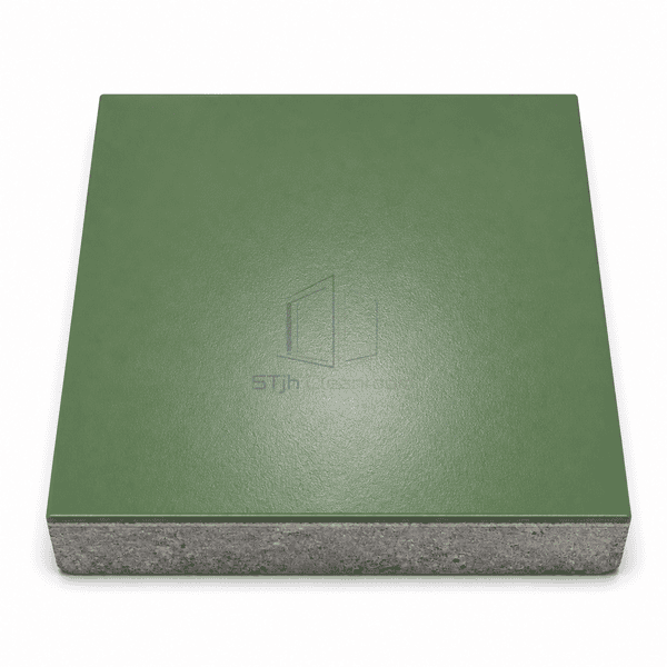Top surface inspection view of green solvent-free high-build epoxy flooring