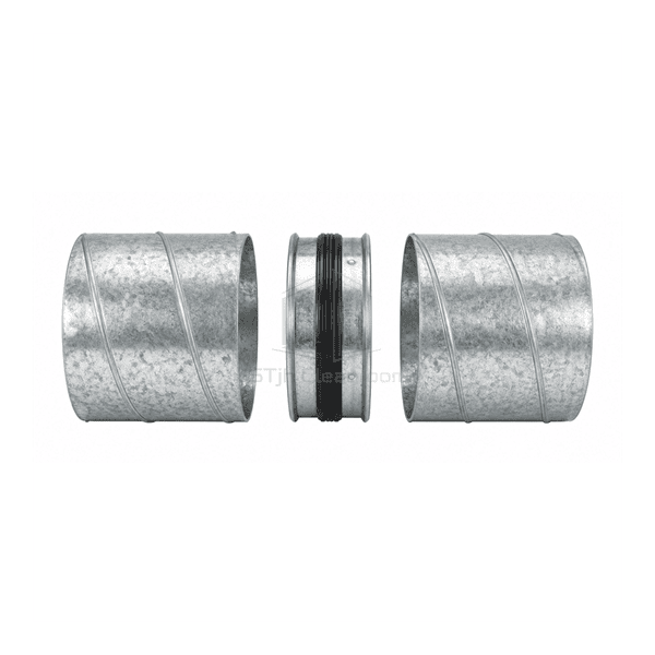 Close view of double-lip gasket and spiral duct insertion joint