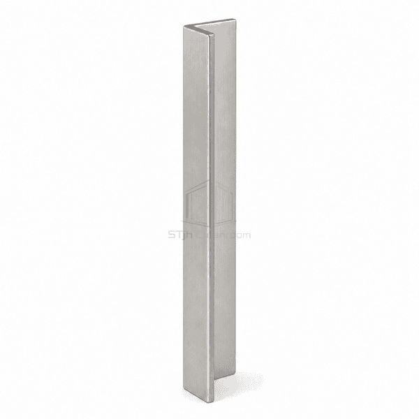 Side section showing the formed 90-degree stainless angle